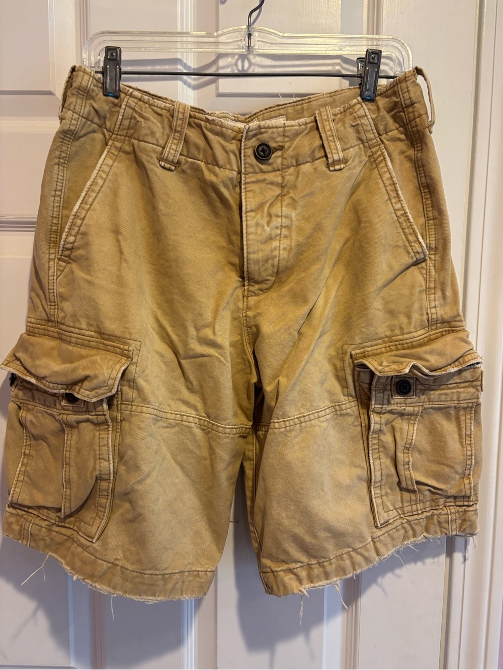 Abercrombie & Fitch Tan Cargo Shorts with Utility Pockets